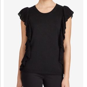 Ralph Lauren Ruffles Trimmed Knit Sweater